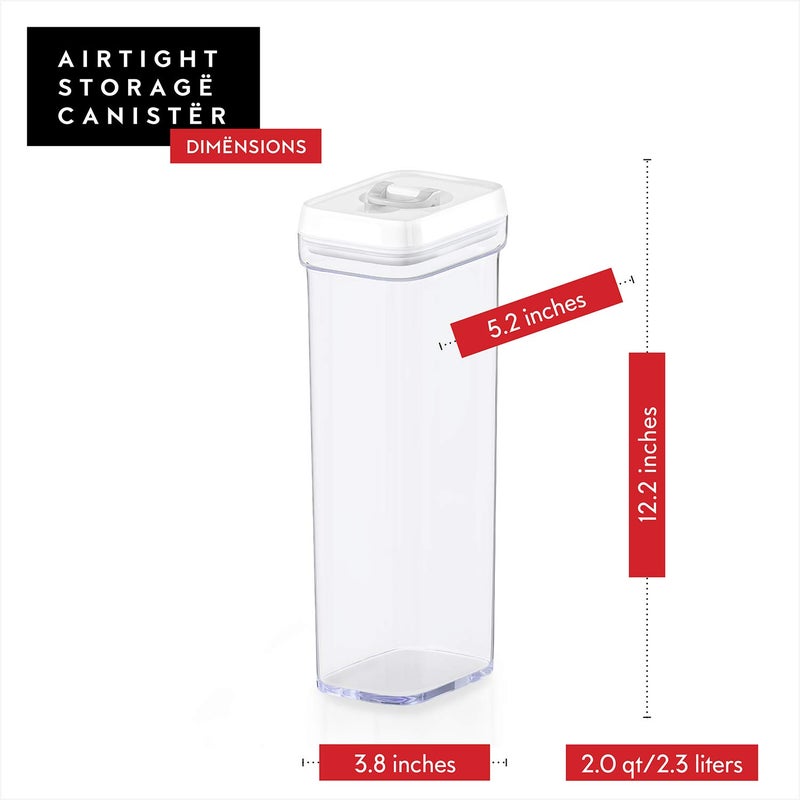 DWÃ‹LLZA KITCHEN Pasta Storage Containers for Pantry - Set of 2 White Airtight Spaghetti Container Storage - Ideal for Spaghetti & Noodles, Kitchen Pantry Organization and Storage, Keeps Food Fresh - Image 3